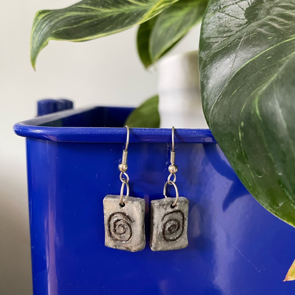 Dainty Ceramic Tablet Earrings